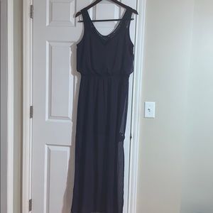 Plum Sheer Maxi Dress